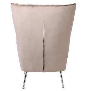 Woodwell CROMA Πολυθρόνα - Μπερζέρα Σαλονιού - Καθιστικού, Ύφασμα Ανοιχτό Καφέ Velure Ε-00021070 Ε7138,8