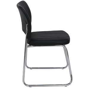 Woodwell VENUS Καρέκλα Γραφείου Επισκέπτη, Στοιβαζόμενη Μέταλλο Χρώμιο, Pu Μαύρο Ε-00018724 ΕΟ554,1