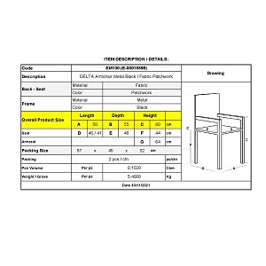 Woodwell DELTA Πολυθρόνα Μέταλλο Βαφή Μαύρο, Ύφασμα Patchwork Ε-00015599 ΕΜ130
