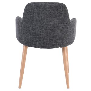 Woodwell SOUL Πολυθρόνα Τραπεζαρίας Σαλονιού - Κουζίνας, Μέταλλο Βαφή Φυσικό, Ύφασμα Γκρι Ε-00020566 ΕΜ713,2