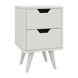 Woodwell ALINA Κομοδίνο Απόχρωση Άσπρο Ε-00022696 Ε745,3