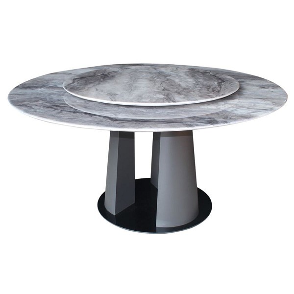 Woodwell LAZY SUSAN Τραπέζι Ροτόντα με Περιστρεφόμενη επιφάνεια, Βάση Μέταλλο-Επιφάνεια Μάρμαρο Ε-00025217 ΕΜ784,1