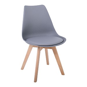 Woodwell MARTIN STRIPE Καρέκλα Ξύλινο Πόδι, PP Γκρι Ε-00022613 ΕΜ136,44S