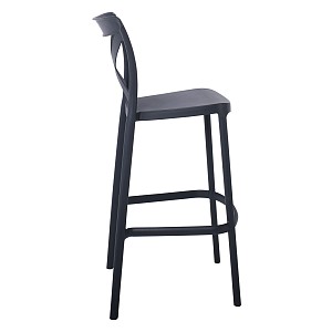 Woodwell DESTINY Σκαμπό BAR με Πλάτη, PP Ανθρακί Ε-00023653 Ε388,2