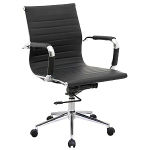 Woodwell BF3301 Πολυθρόνα Γραφείου Μέταλλο Βάση Χρώμιο, PU Μαύρο Ε-00016921 ΕΟ268