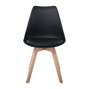 Woodwell MARTIN STRIPE Καρέκλα Ξύλινο Πόδι, PP Μαύρο Ε-00022612 ΕΜ136,24S