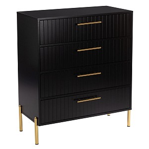 Woodwell FINO Συρταριέρα με 4 Συρτάρια, Μαύρο Ε-00024409 Ε7011,2