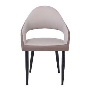 Woodwell MODUS Πολυθρόνα Μέταλλο Βαφή Μαύρο, Pu Ανοιχτό-Σκούρο Cappuccino Ε-00025189 ΕΜ176,3