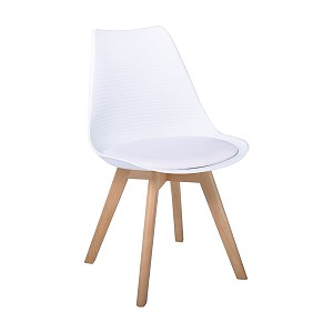 Woodwell MARTIN STRIPE Καρέκλα Ξύλινο Πόδι, PP Άσπρο Ε-00022611 ΕΜ136,14S