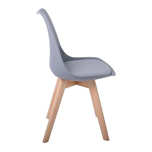 Woodwell MARTIN STRIPE Καρέκλα Ξύλινο Πόδι, PP Γκρι Ε-00022613 ΕΜ136,44S
