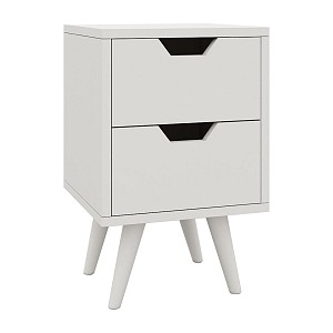 Woodwell ALINA Κομοδίνο Απόχρωση Άσπρο Ε-00022696 Ε745,3
