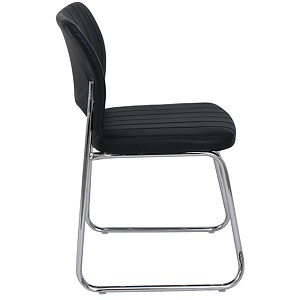 Woodwell VENUS Καρέκλα Γραφείου Επισκέπτη, Στοιβαζόμενη Μέταλλο Χρώμιο, Pu Μαύρο Ε-00018724 ΕΟ554,1