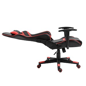 Woodwell BF9050 Gaming Πολυθρόνα Γραφείου, Ανάκλιση Πλάτης έως 90°, Pu Μαύρο - Κόκκινο Ε-00019279 ΕΟ588,1