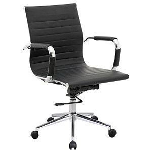 Woodwell BF3301 Πολυθρόνα Γραφείου Μέταλλο Βάση Χρώμιο, PU Μαύρο Ε-00016921 ΕΟ268