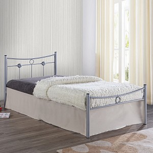 Woodwell DUGAN Κρεβάτι Μονό, για Στρώμα 90x200cm, Μέταλλο Βαφή Silver Ε-00017091 Ε8068,1