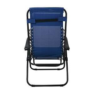 Woodwell SUPER RELAX Πολυθρόνα με Υποπόδιο, Μέταλλο Βαφή Μαύρο, Textilene Μπλε Ε-00021646 Ε618,2