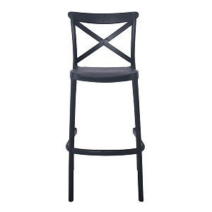 Woodwell DESTINY Σκαμπό BAR με Πλάτη, PP Ανθρακί Ε-00023653 Ε388,2