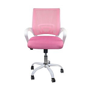 Woodwell BF2101-SW Πολυθρόνα Γραφείου με Ανάκλιση Άσπρο - Mesh Ροζ Ε-00022756 ΕΟ254,7SW