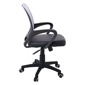 Woodwell BF2101-P Πολυθρόνα Γραφείου με Ανάκλιση Mesh Γκρι - Μαύρο Pu Ε-00023262 ΕΟ254,1P
