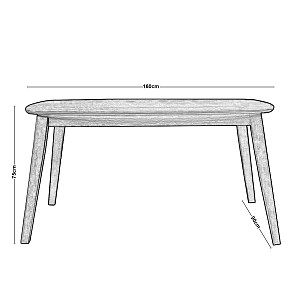 Woodwell DOM Τραπέζι Τραπεζαρίας Mdf Απόχρωση Oak Ε-00020589 Ε803