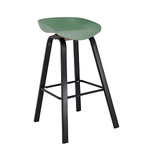 Woodwell PENT Σκαμπό Bar, Μέταλλο Βαφή Μαύρο, PP Πράσινο Ε-00025212 ΕΜ1531,6