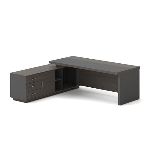 Woodwell VIP Γραφείο Αριστερή Γωνία, Απόχρωση Grey Walnut Ε-00025993 ΕΟ929,L
