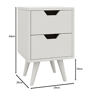 Woodwell ALINA Κομοδίνο Απόχρωση Άσπρο Ε-00022696 Ε745,3