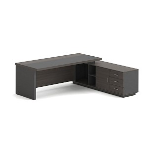 Woodwell VIP Γραφείο Δεξιά Γωνία, Απόχρωση Grey Walnut Ε-00025780 ΕΟ929,R