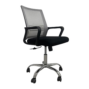 Woodwell BF2110 Πολυθρόνα-Pro Γραφείου Μέταλλο Χρώμιο, Mesh Γκρι - Μαύρο Ε-00025828 ΕΟ256,1