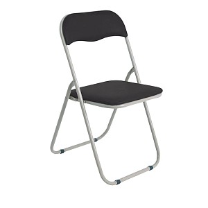 Woodwell LINDA Καρέκλα Πτυσσόμενη Βαφή Γκρι, Pvc Μαύρο Ε-00017575 Ε557,1