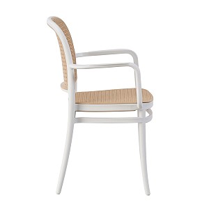 Woodwell FLORENCE Πολυθρόνα PP Άσπρο, PP Rattan Μπεζ, Στοιβαζόμενη Ε-00025565 Ε387,10