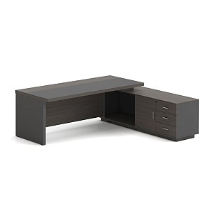 Woodwell VIP Γραφείο Δεξιά Γωνία, Απόχρωση Grey Walnut Ε-00025780 ΕΟ929,R