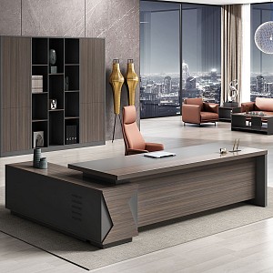 Woodwell VIP Γραφείο Δεξιά Γωνία, Απόχρωση Grey Walnut Ε-00025780 ΕΟ929,R