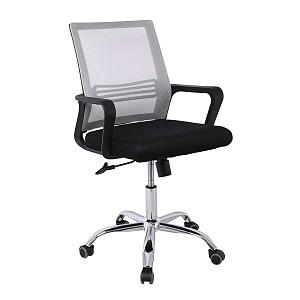Woodwell BF2110 Πολυθρόνα-Pro Γραφείου Μέταλλο Χρώμιο, Mesh Γκρι - Μαύρο Ε-00025828 ΕΟ256,1