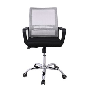 Woodwell BF2110 Πολυθρόνα-Pro Γραφείου Μέταλλο Χρώμιο, Mesh Γκρι - Μαύρο Ε-00025828 ΕΟ256,1