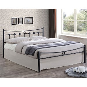 Woodwell DUGAN Κρεβάτι Διπλό, για Στρώμα 140x190cm, Μέταλλο Βαφή Μαύρo Ε-00019046 Ε8084