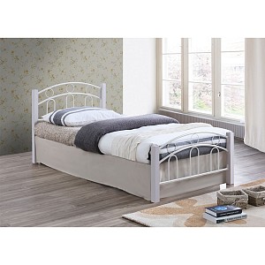 Woodwell NORTON Κρεβάτι Μονό, για Στρώμα 90x190cm, Μέταλλο Βαφή Άσπρο, Ξύλο Άσπρο Ε-00020529 Ε8070,1