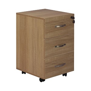 Woodwell UNIT Συρταριέρα Γραφείου, 3 Συρτάρια, Τροχήλατη, Melamine Απόχρωση Sonoma Ε-00022071 ΕΟ438,3