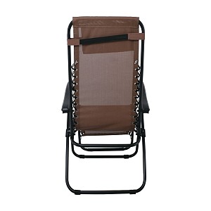 Woodwell SUPER RELAX Πολυθρόνα με Υποπόδιο, Μέταλλο Βαφή Μαύρο, Textilene Καφέ Ε-00021645 Ε618,1