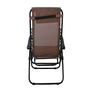 Woodwell SUPER RELAX Πολυθρόνα με Υποπόδιο, Μέταλλο Βαφή Μαύρο, Textilene Καφέ Ε-00021645 Ε618,1