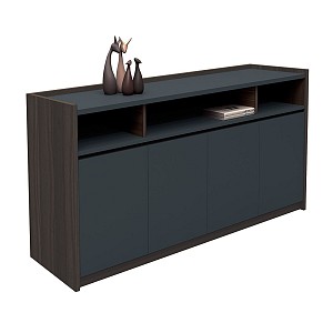 Woodwell ADVANCE Ντουλάπι Γραφείου, 3 Ράφια, 2 Ντουλάπια Δίφυλλα με 4 Ράφια, Σκ.Καρυδί-Sky Grey Ε-00022213 ΕΟ826