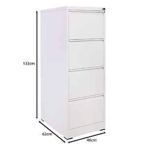 Woodwell ΦΟΡΙΑΜΟΣ Αρχειοθέτησης Γραφείου 4 Συρτάρια, Μέταλλο Βαφή Άσπρο H.133 Ε-00021462 Ε6011,4