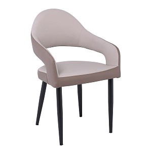 Woodwell MODUS Πολυθρόνα Μέταλλο Βαφή Μαύρο, Pu Ανοιχτό-Σκούρο Cappuccino Ε-00025189 ΕΜ176,3