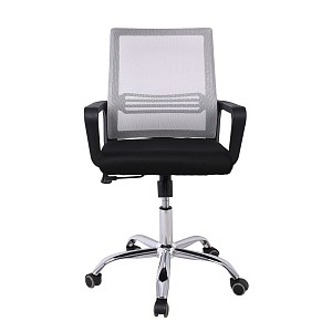 Woodwell BF2110 Πολυθρόνα-Pro Γραφείου Μέταλλο Χρώμιο, Mesh Γκρι - Μαύρο Ε-00025828 ΕΟ256,1