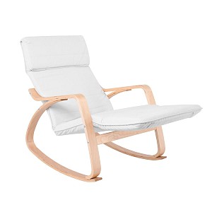 Woodwell HAMILTON Super Relax Πολυθρόνα Σαλονιού - Καθιστικού, Σημύδα, Ύφασμα Άσπρο Ε-00018104 Ε7157,1