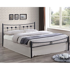 Woodwell DUGAN Κρεβάτι Διπλό, για Στρώμα 140x190cm, Μέταλλο Βαφή Μαύρo Ε-00019046 Ε8084