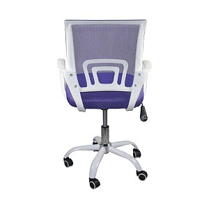 Woodwell BF2101-SW Πολυθρόνα Γραφείου με Ανάκλιση Μέταλλο Βάση Βαφή Άσπρο - Mesh Μωβ Ε-00022754 ΕΟ254,2SW