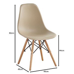 Woodwell ART Wood Καρέκλα Τραπεζαρίας - Κουζίνας, Πόδια Οξιά, Κάθισμα PP Tortora - Πλήρως K/D Ε-00025010 ΕΜ123,9KD