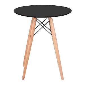 Woodwell ART Wood Τραπέζι, Πόδια Οξιά Φυσικό, Επιφάνεια MDF Μαύρο Ε-00015753 Ε7082,2