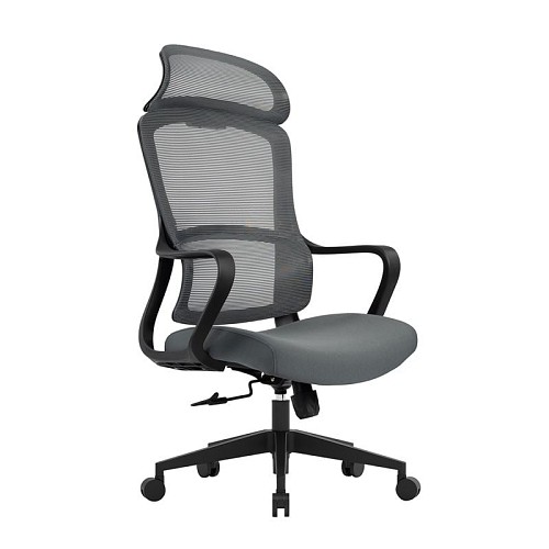 Woodwell BF3010 Πολυθρόνα Γραφείου Διευθυντή, Mesh Μαύρο, Ύφασμα Γκρι Ε-00026640 ΕΟ572,2